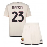 AS Roma Gianluca Mancini #23 Vieras Peliasu Lasten 2023-24 Lyhythihainen (+ Lyhyet housut)